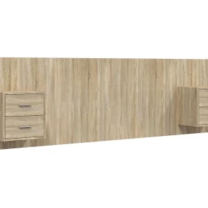 Hoofdbord met kastjes bewerkt hout sonoma eikenkleurig