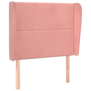 Hoofdbord met randen 83x23x118/128 cm fluweel roze Hoofdbord met randen 83x23x118/128 cm fluweel roze