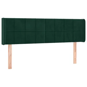 Hoofdbord met randen 147x16x78/88 cm fluweel donkergroen