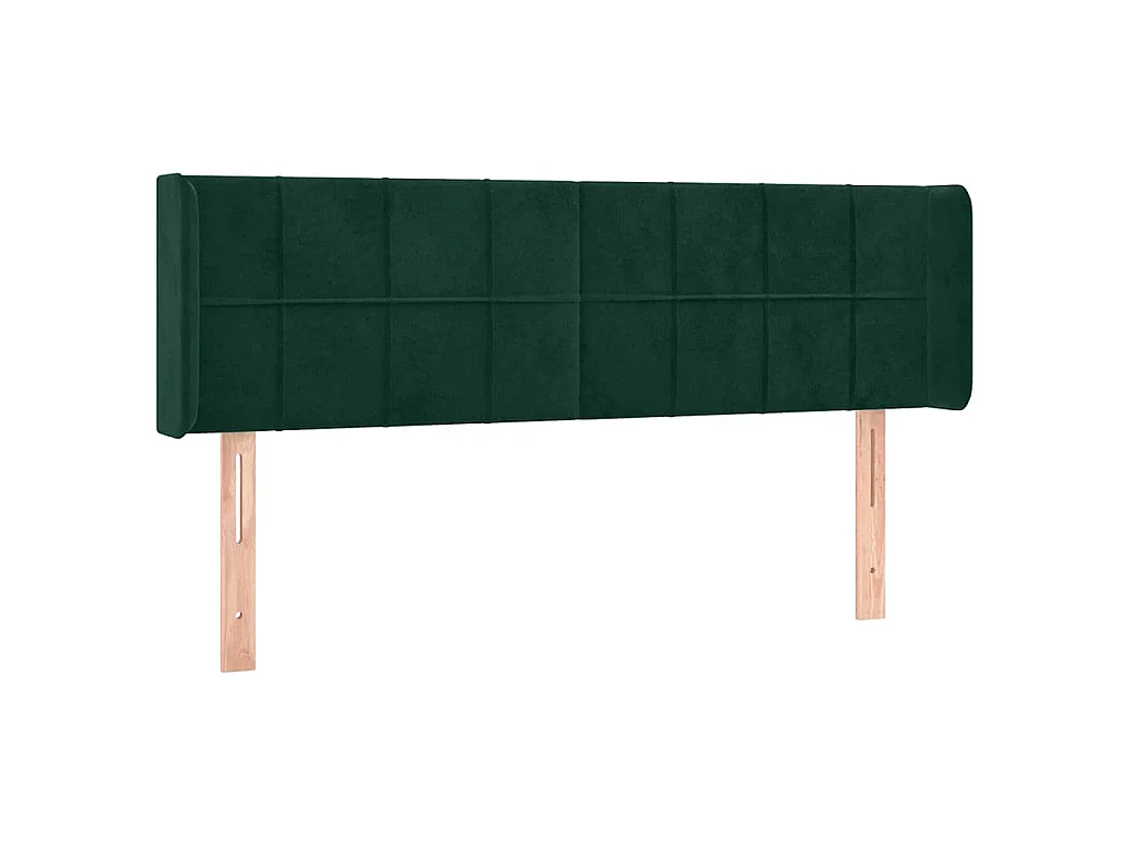 Hoofdbord met randen 147x16x78/88 cm fluweel donkergroen