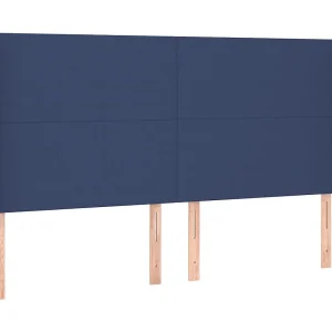 Hoofdbord met randen 163x16x118/128 cm stof blauw Hoofdbord met randen 163x16x118/128 cm stof blauw