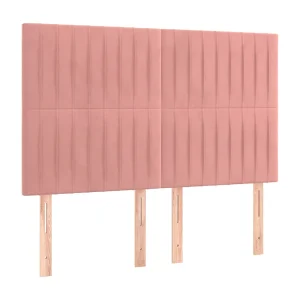 Hoofdbord roze 144x5x118/128 cm fluweel Hoofdbord roze 144x5x118/128 cm fluweel