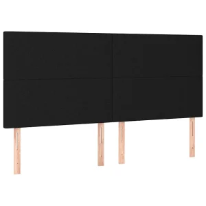 Hoofdbord zwart 200x5x118/128 cm stof Hoofdbord zwart 200x5x118/128 cm stof