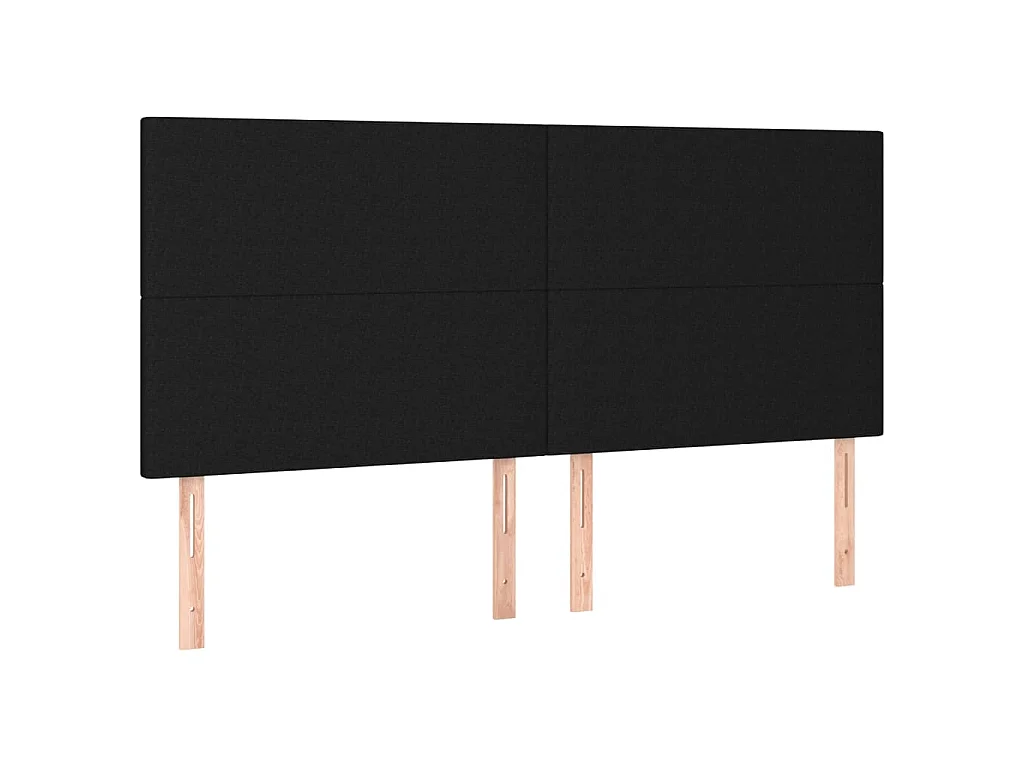Hoofdbord zwart 200x5x118/128 cm stof