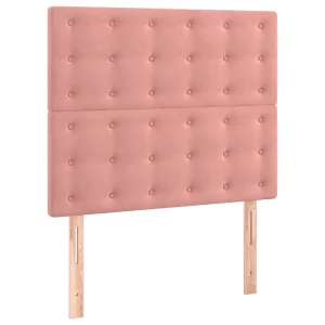 Hoofdbord roze 80x5x118/128 cm fluweel Hoofdbord roze 80x5x118/128 cm fluweel