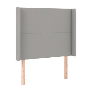 Hoofdbord met randen 83x16x118/128 cm stof lichtgrijs