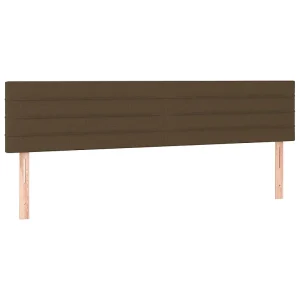 Hoofdborden 180x5x78/88 cm stof donkerbruin