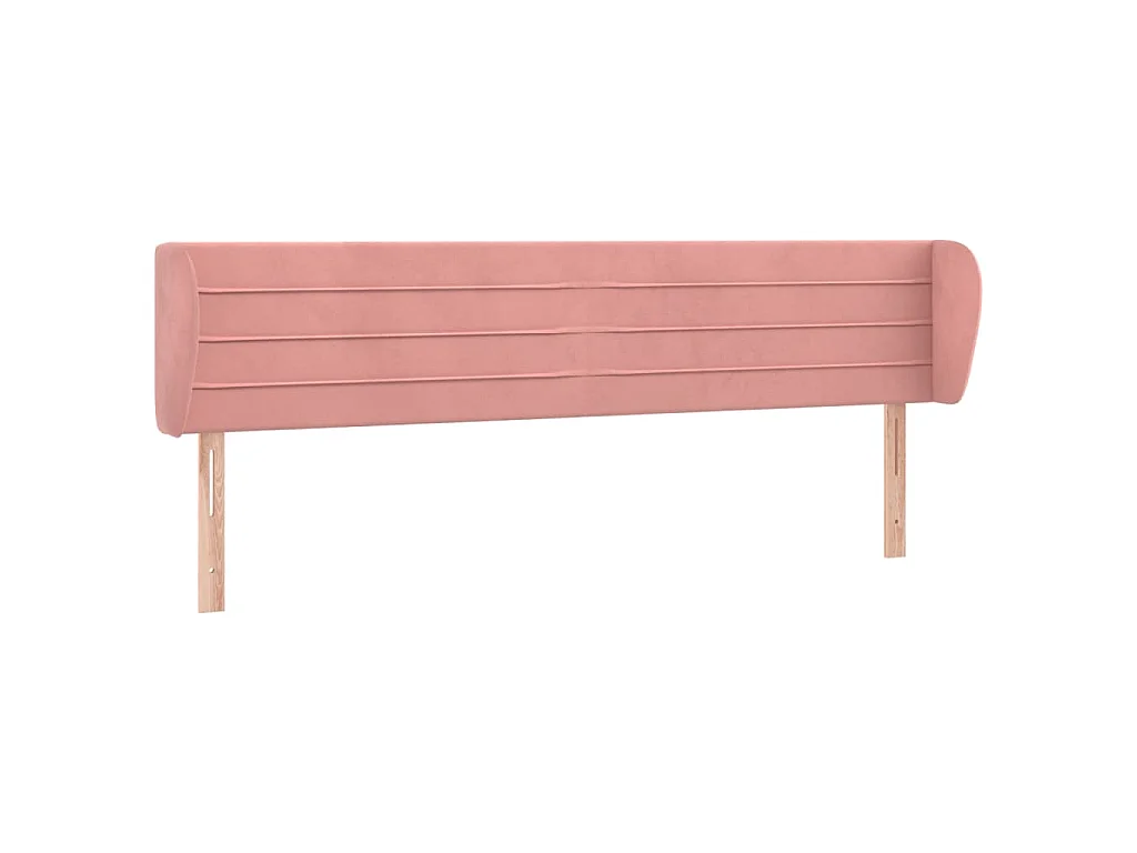 Hoofdbord met randen 163x23x78/88 cm fluweel roze