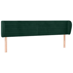 Hoofdbord met randen 163x23x78/88 cm fluweel donkergroen