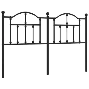 Vervangend hoofdbord 150 cm metaal zwart Vervangend hoofdbord 150 cm metaal zwart