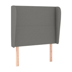 Hoofdbord met randen 93x23x118/128 cm stof donkergrijs Hoofdbord met randen 93x23x118/128 cm stof donkergrijs