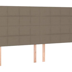 Hoofdbord taupe 200x5x118/128 cm Stof