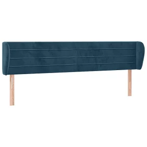 Hoofdbord met randen 183x23x78/88 cm fluweel donkerblauw Hoofdbord met randen 183x23x78/88 cm fluweel donkerblauw