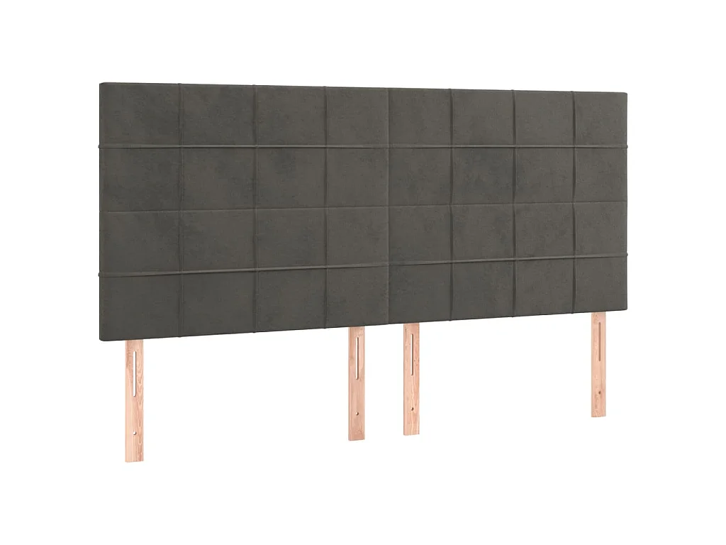 Hoofdbord donkergrijs 160x5x118/128 cm Fluweel