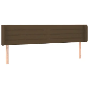 Hoofdbord met randen 163x16x78/88 cm stof donkerbruin Hoofdbord met randen 163x16x78/88 cm stof donkerbruin