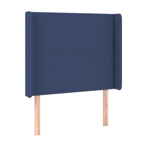 Hoofdbord met randen 93x16x118/128 cm stof blauw Hoofdbord met randen 93x16x118/128 cm stof blauw