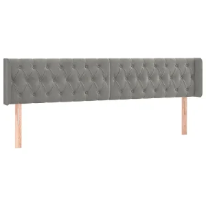 Hoofdbord met randen 183x16x78/88 cm fluweel lichtgrijs Hoofdbord met randen 183x16x78/88 cm fluweel lichtgrijs