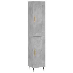 Hoge kast 34,5x34x180 cm bewerkt hout betongrijs Hoge kast 34,5x34x180 cm bewerkt hout betongrijs