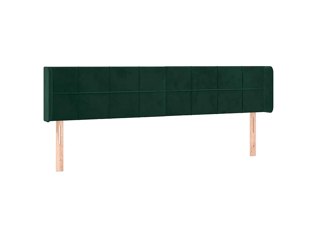 Hoofdbord met randen 183x16x78/88 cm fluweel donkergroen
