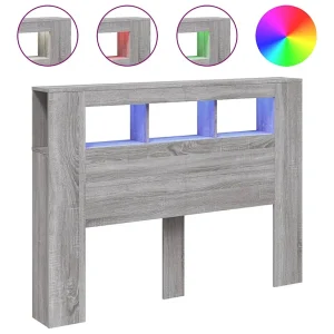 Hoofdeinde met LED 140×18,5×103,5 cm bewerkt hout grijs sonoma Hoofdeinde met LED 140×18,5×103,5 cm bewerkt hout grijs sonoma