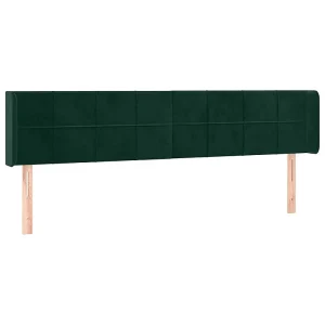 Hoofdbord met randen 163x16x78/88 cm fluweel donkergroen Hoofdbord met randen 163x16x78/88 cm fluweel donkergroen