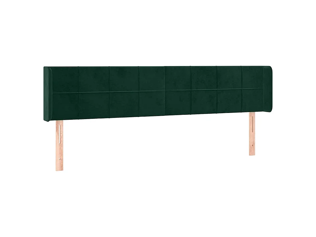 Hoofdbord met randen 163x16x78/88 cm fluweel donkergroen