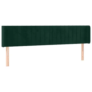 Hoofdbord met randen 163x16x78/88 cm fluweel donkergroen