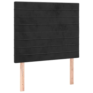 Hoofdbord zwart 80x5x118/128 cm fluweel Hoofdbord zwart 80x5x118/128 cm fluweel