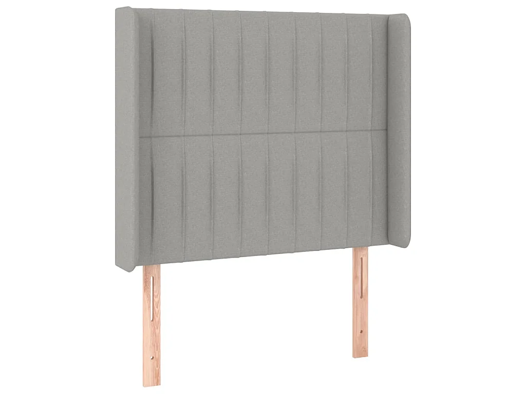 Hoofdbord met randen 83x16x118/128 cm stof lichtgrijs