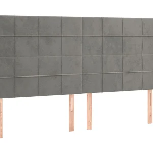 Hoofdbord met randen 163x16x118/128 cm fluweel lichtgrijs Hoofdbord met randen 163x16x118/128 cm fluweel lichtgrijs