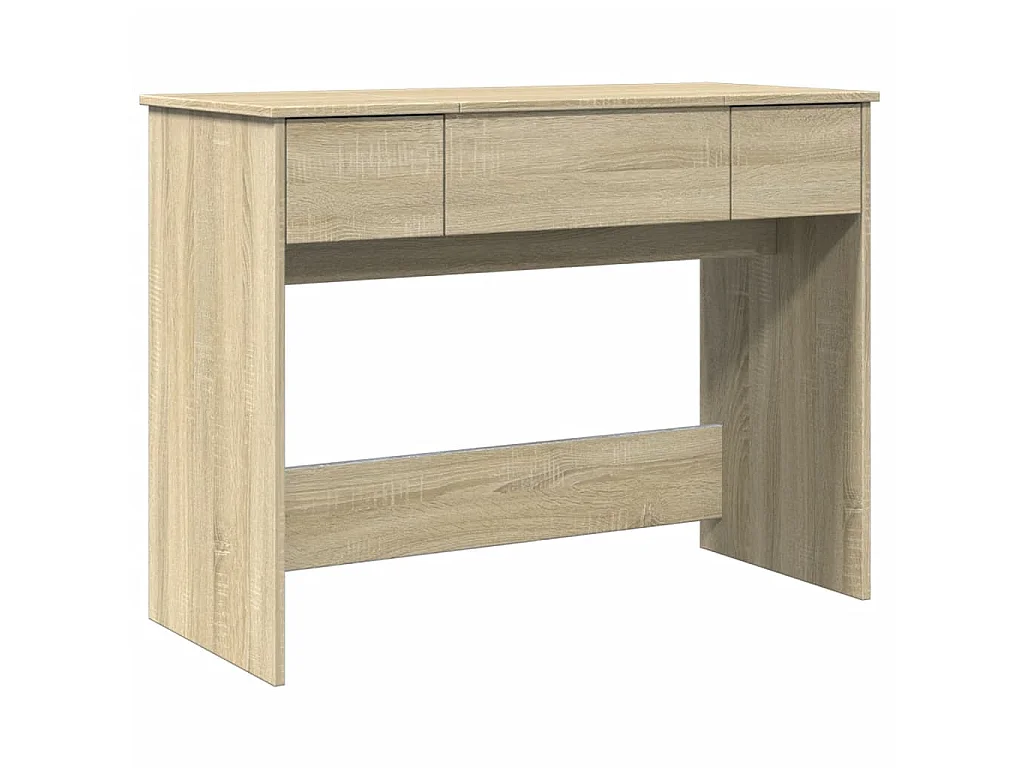 Kaptafel met spiegel 100x45x76 cm sonoma eikenkleurig