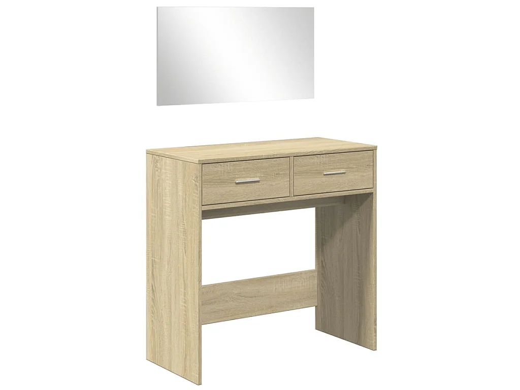 Kaptafel met spiegel 80x39x80 cm sonoma eikenkleurig