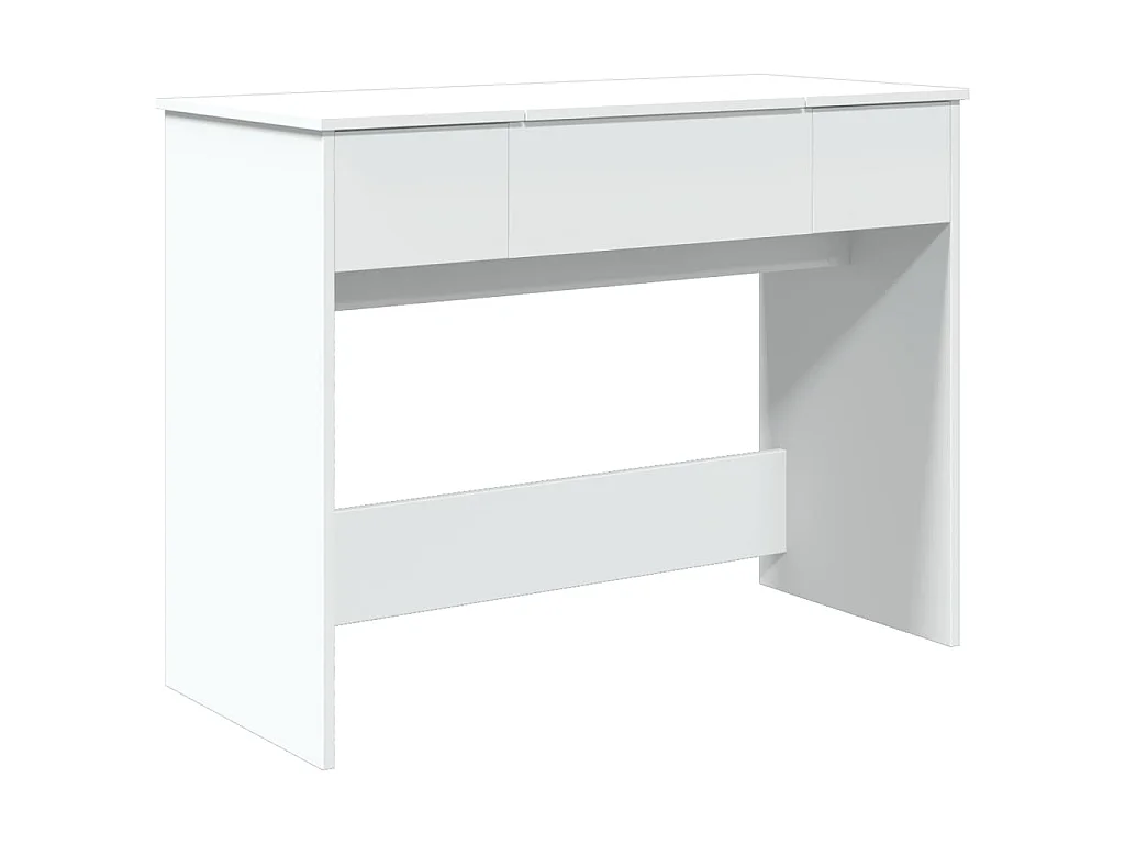Kaptafel met spiegel 100x45x76 cm wit