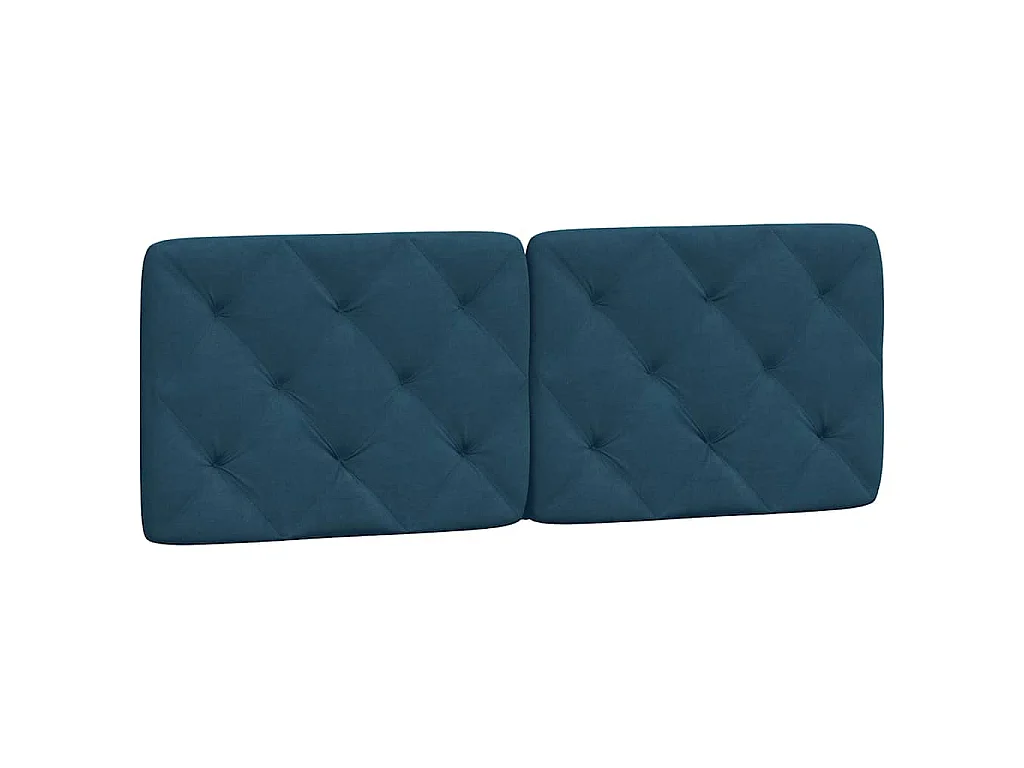 Hoofdbordkussen 140 cm fluweel blauw