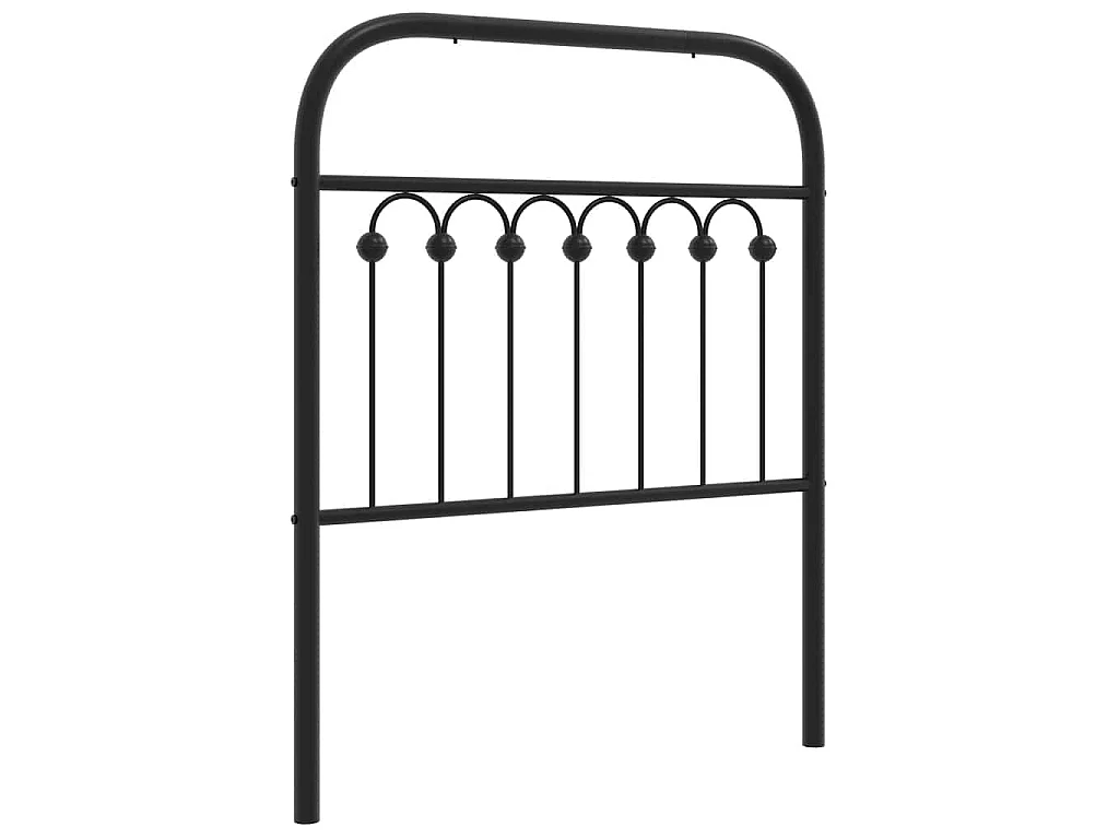 Vervangend hoofdbord 80 cm metaal zwart