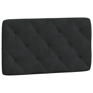Hoofdbordkussen 80 cm fluweel zwart