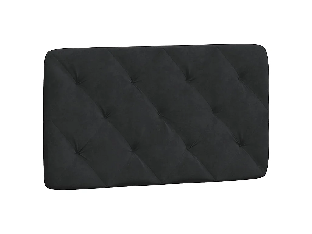 Hoofdbordkussen 80 cm fluweel zwart