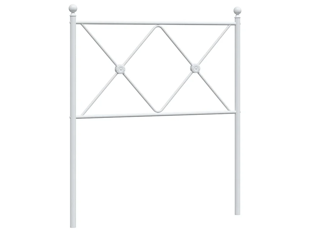 Vervangend hoofdbord 75 cm metaal wit
