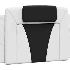 Hoofdbordkussen "Viana" 90 cm kunstleer wit en zwart Hoofdbordkussen "Viana" 90 cm kunstleer wit en zwart