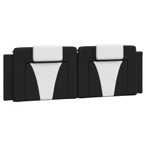 Hoofdbordkussen "Viana" 160 cm kunstleer zwart en wit Hoofdbordkussen "Viana" 160 cm kunstleer zwart en wit
