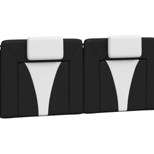 Hoofdbordkussen "Viana" 120 cm kunstleer zwart en wit Hoofdbordkussen "Viana" 120 cm kunstleer zwart en wit