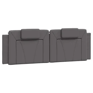 Hoofdbordkussen "Viana" 160 cm kunstleer grijs Hoofdbordkussen "Viana" 160 cm kunstleer grijs