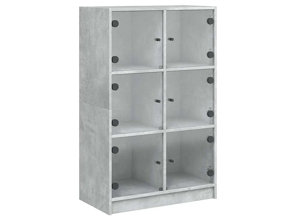 Hoge kast met deuren 68x37x109 cm bewerkt hout betongrijs