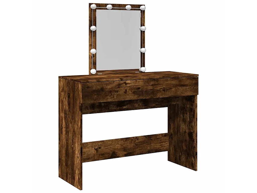 Kaptafel met LED 100x40x130 cm gerookt eikenkleurig
