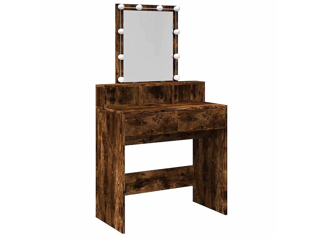 Kaptafel met LED 80x41x144,5 cm gerookt eikenkleurig