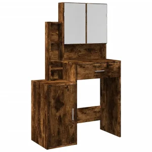 Kaptafel met kastje 80x35x132 cm gerookt eikenkleurig Kaptafel met kastje 80x35x132 cm gerookt eikenkleurig