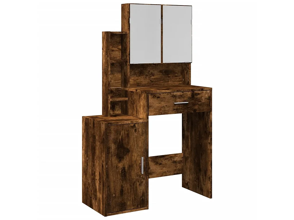 Kaptafel met kastje 80x35x132 cm gerookt eikenkleurig