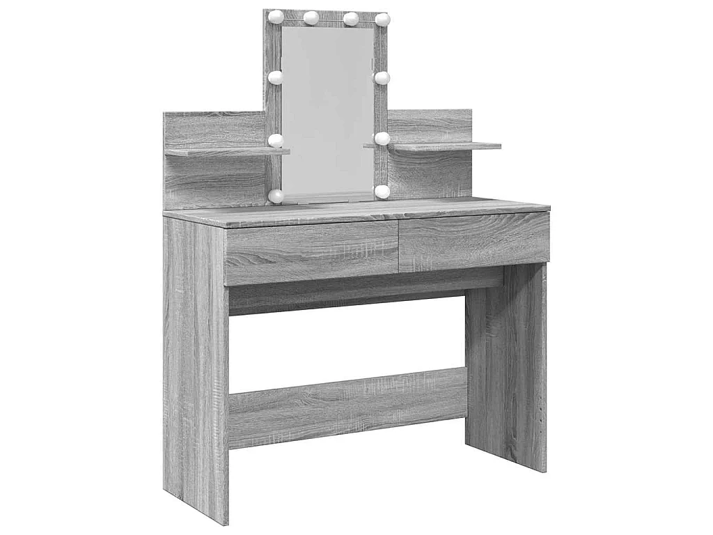 Kaptafel met LED-verlichting 100x40x130 cm grijs sonoma