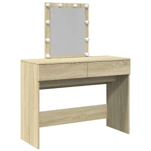 Kaptafel met LED-verlichting 100x40x130 cm sonoma eikenkleurig