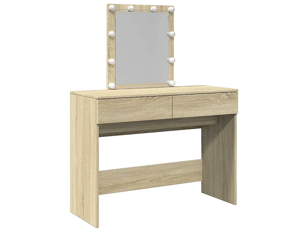 Kaptafel met LED-verlichting 100x40x130 cm sonoma eikenkleurig